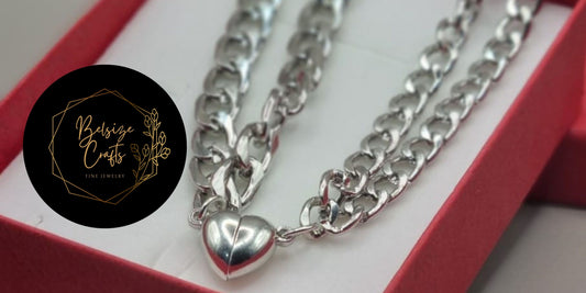 Find Your Perfect Match with the Magnetic Heart Couple Bracelet Set