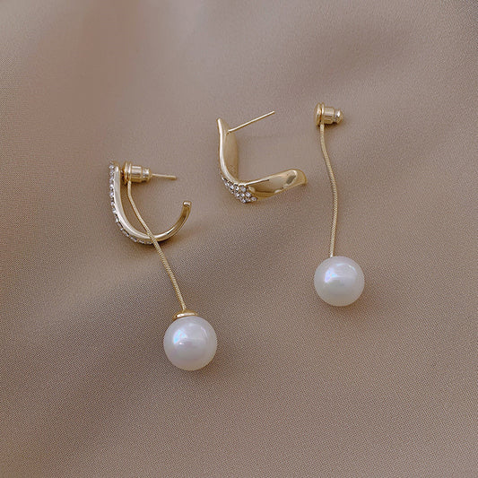 925 Silver beautiful pearl wing stud earring set