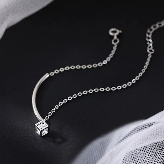 925 Sterling Silver Minimalist Cube Chain Bracelet for Women & Girls – Dainty Gift Jewelry for Mother’s Day, Birthdays & Special Occasions