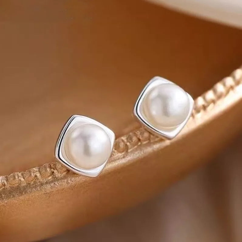 925 Sterling Silver Pearl Stud Earrings for Women & Girls – 7mm Elegant Jewelry Gift