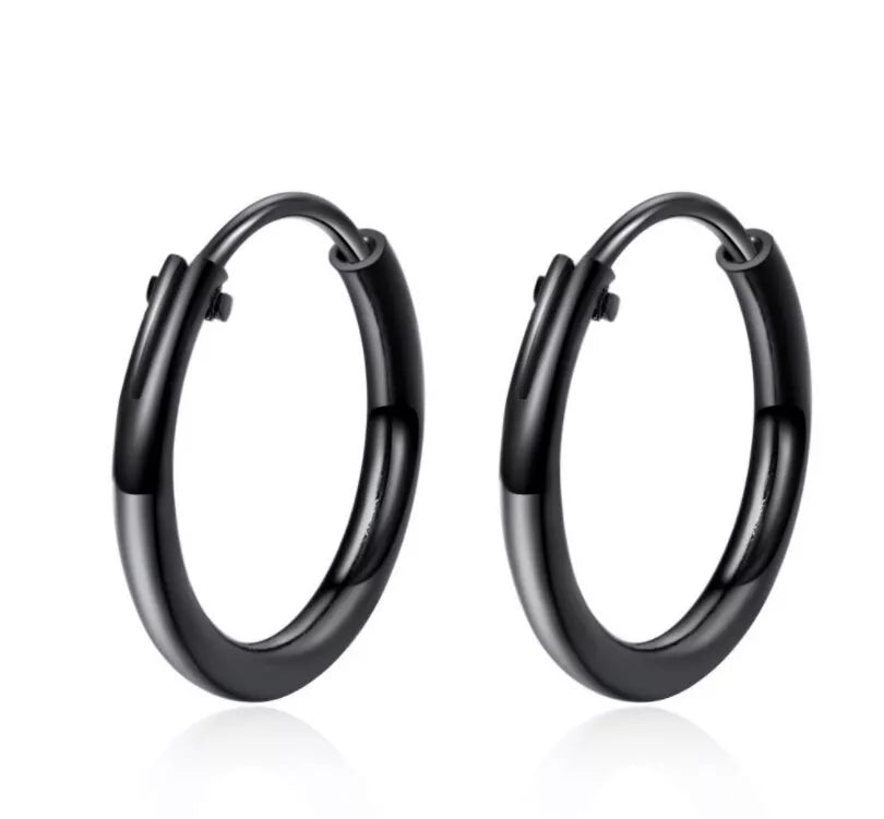 925 Sterling Silver Simple Hoop Earrings