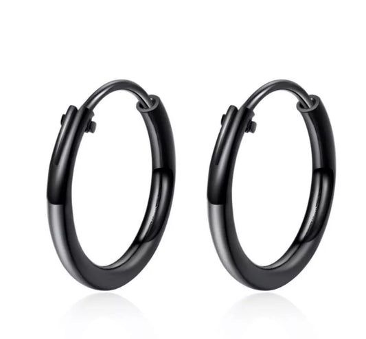 925 Sterling Silver Simple Hoop Earrings