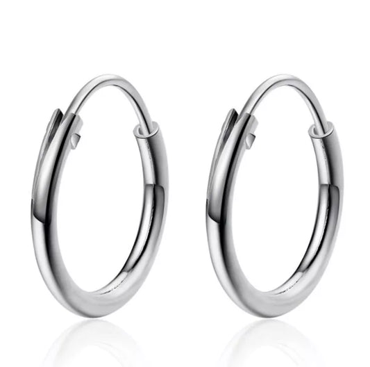 925 Sterling Silver Simple Hoop Earrings