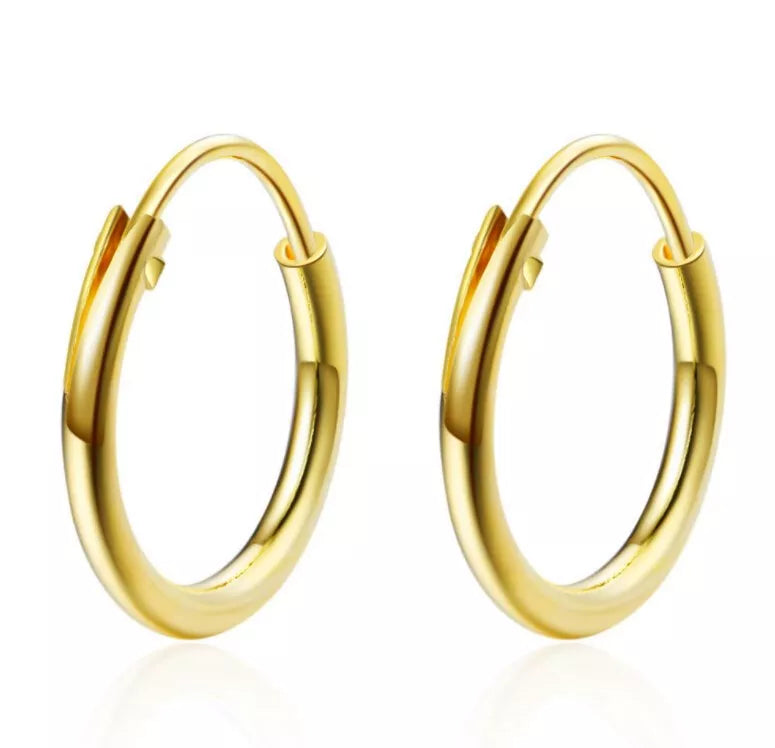 925 Sterling Silver Simple Hoop Earrings