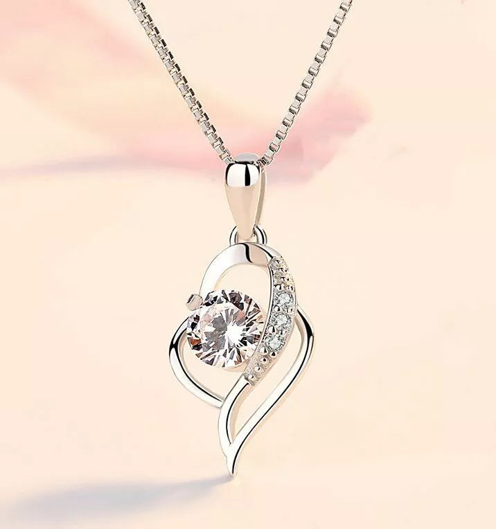 925 Sterling Silver Swirl Stone Pendant Necklace and Stud Earrings Set