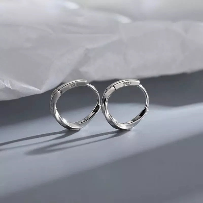 925 Sterling Silver Twisted Huggie Hoop Earrings – Elegant & Minimalist Jewellery Gift for Women & Girls