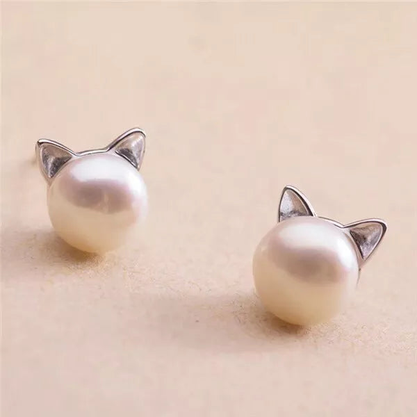 925 Sterling Silver Cat Earrings Studs – Hypoallergenic Jewelry for Women and Girls – Perfect Gift for Special Occasions