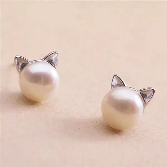 925 Sterling Silver Cat Earrings Studs – Hypoallergenic Jewelry for Women and Girls – Perfect Gift for Special Occasions