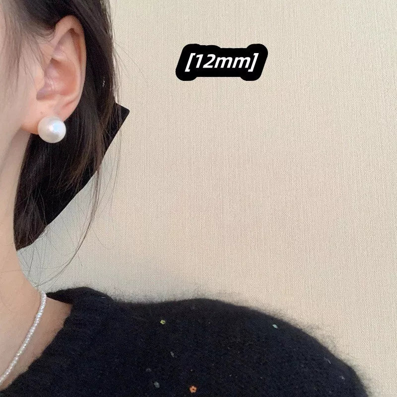 925 Sterling Silver Pearl Stud Earrings for Women