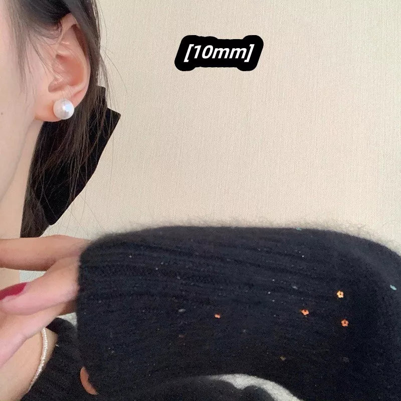 925 Sterling Silver Pearl Stud Earrings for Women