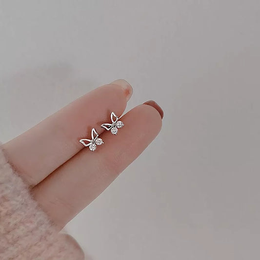 925 Sterling Silver Tiny Butterfly CZ Stud Earrings – Dainty Jewelry for Women & Girls, Elegant Gift Idea