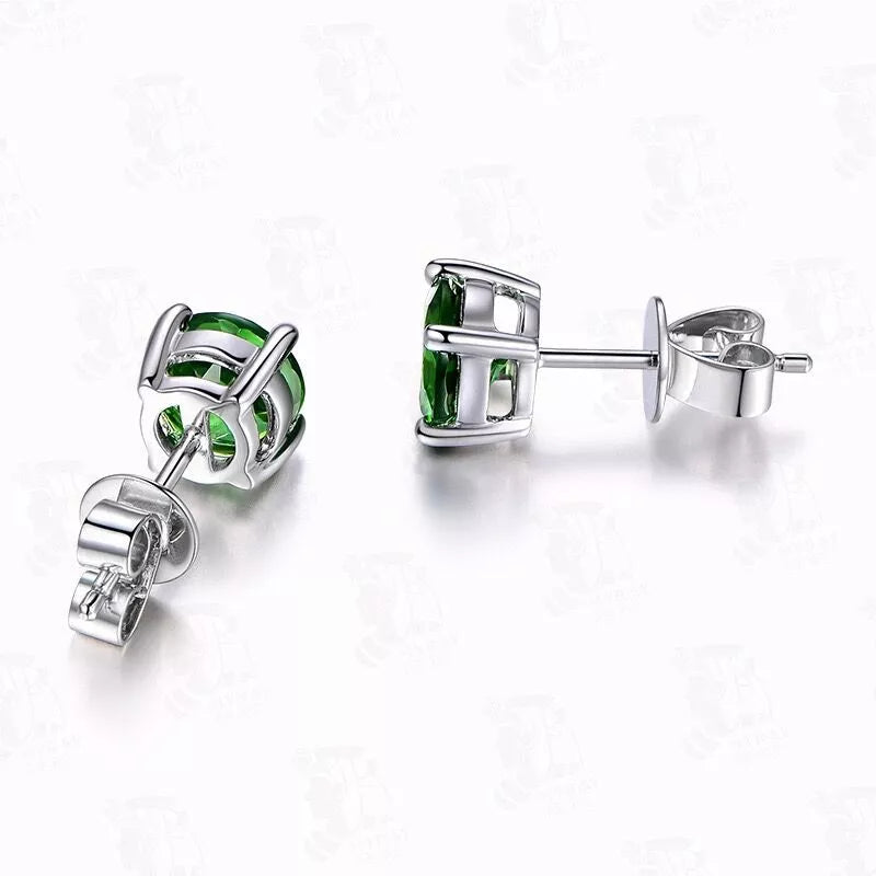 925 Sterling Silver Cubic Zirconia Stud Earrings for Women – 6mm Round, Hallmarked, Gift-Ready Pouch