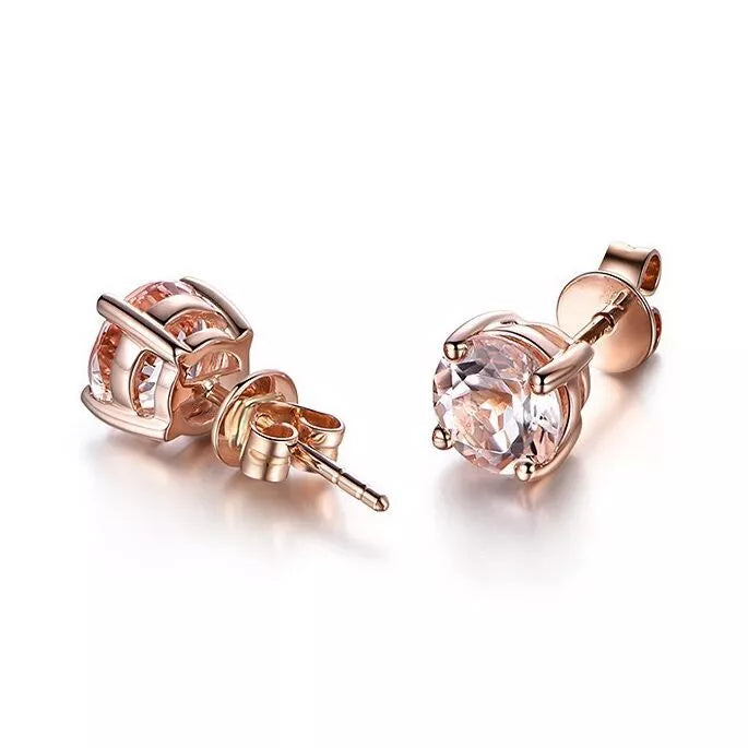 925 Sterling Silver Cubic Zirconia Stud Earrings for Women – 6mm Round, Hallmarked, Gift-Ready Pouch