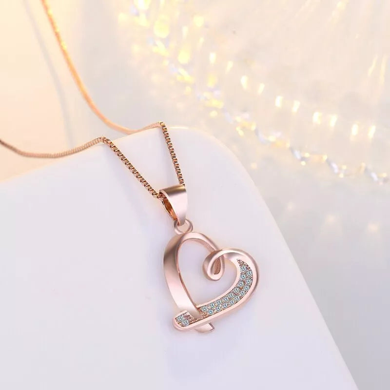 925 Sterling Silver Heart Pendant Necklace – Crystal Jewellery Gift for Women & Girls Hallmarked UK Design
