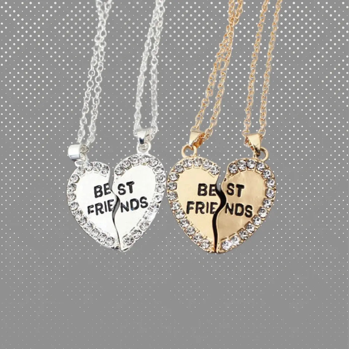 Best Friends Forever Pendant Necklace | Broken Heart BFF Friendship Best Friends Matching Necklace for 2