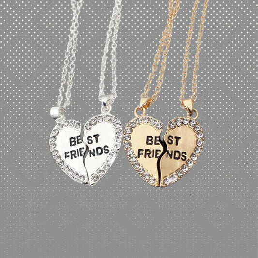 Best Friends Forever Pendant Necklace | Broken Heart BFF Friendship Best Friends Matching Necklace for 2