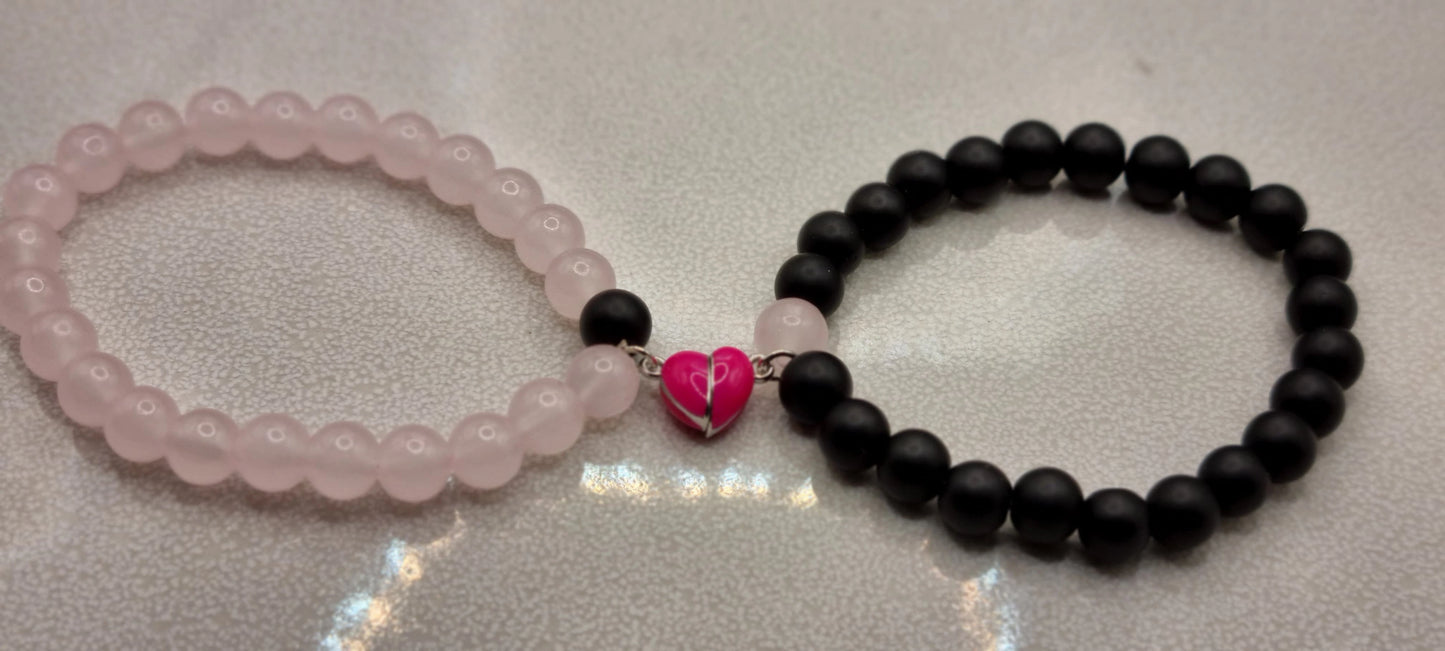 Glowing Heart Luminous Magnetic Long Distance Bracelet for Couples