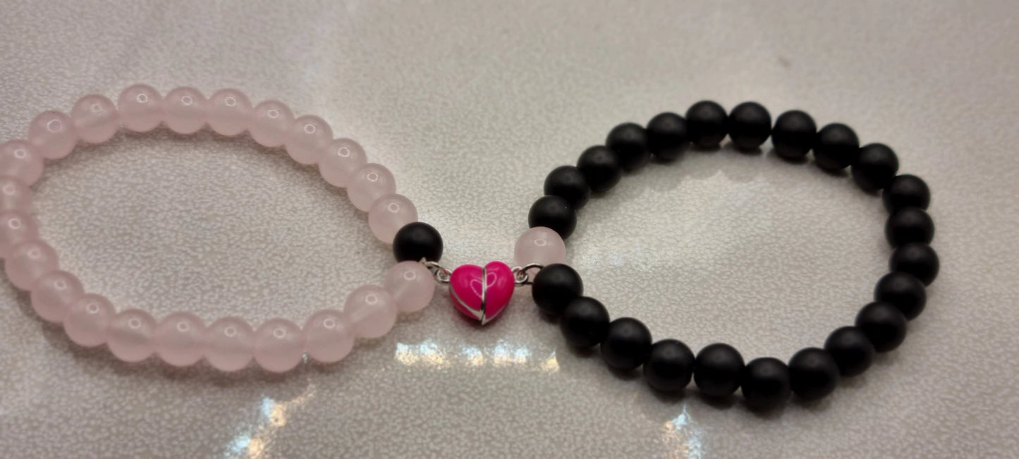 Glowing Heart Luminous Magnetic Long Distance Bracelet for Couples