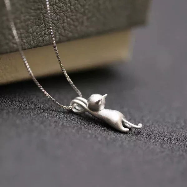 Cat Necklace Cute Kitty Pendant | Cat Necklace & Earrings