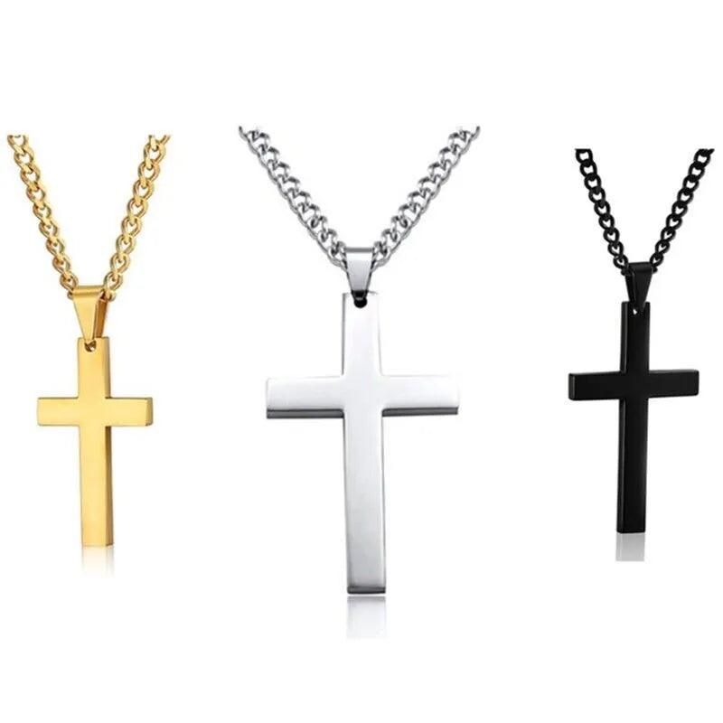 Stainless Steel Jesus Cross Necklace | Christian Jewelry | Unisex Pendant