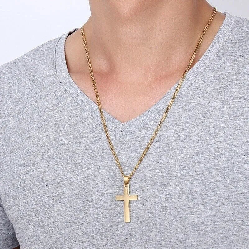 Stainless Steel Jesus Cross Necklace | Christian Jewelry | Unisex Pendant