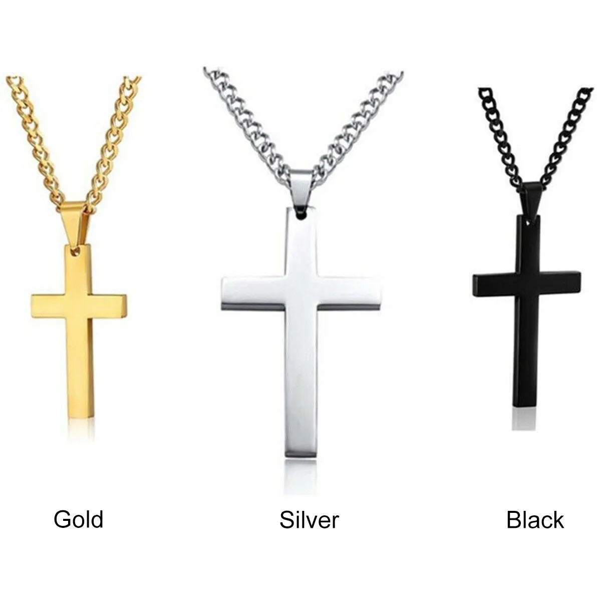 Stainless Steel Jesus Cross Necklace | Christian Jewelry | Unisex Pendant
