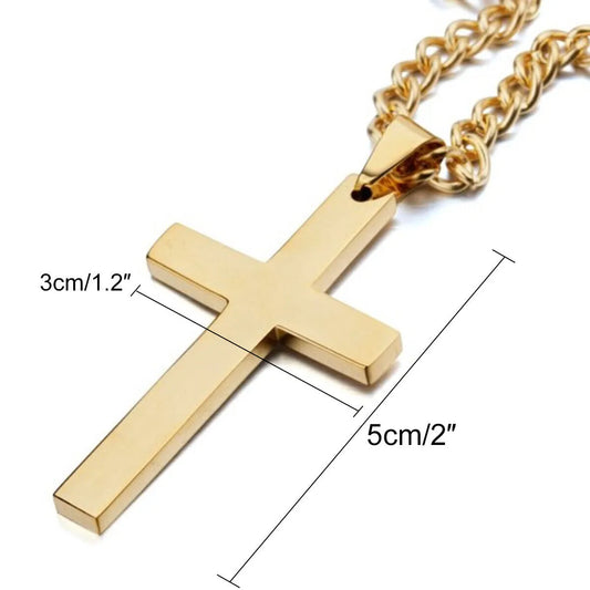 Stainless Steel Jesus Cross Necklace | Christian Jewelry | Unisex Pendant