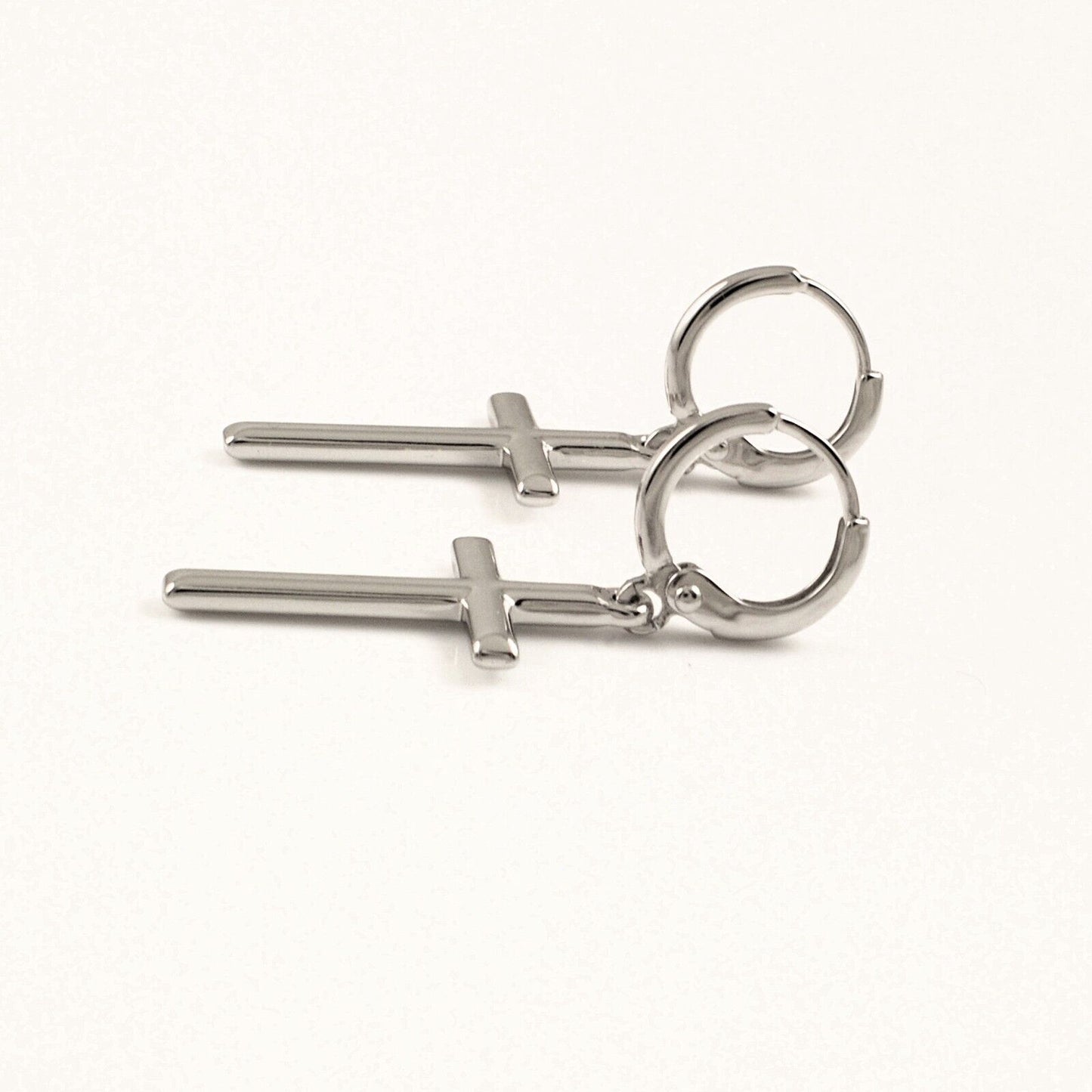 Christian Religious Cross Dangle Drop Earrings