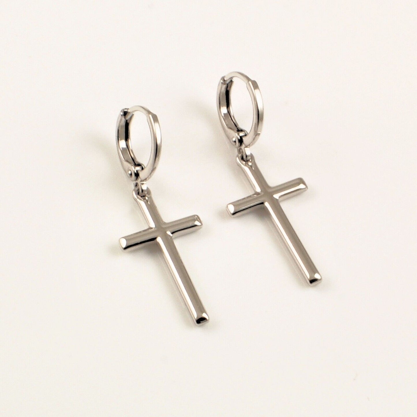 Christian Religious Cross Dangle Drop Earrings