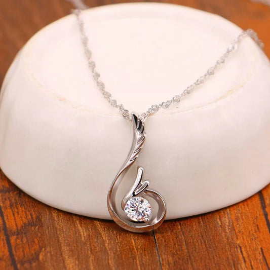 Crystal Phoenix Stone 925 Sterling Silver Necklace – Elegant Women’s Jewelry Gift UK