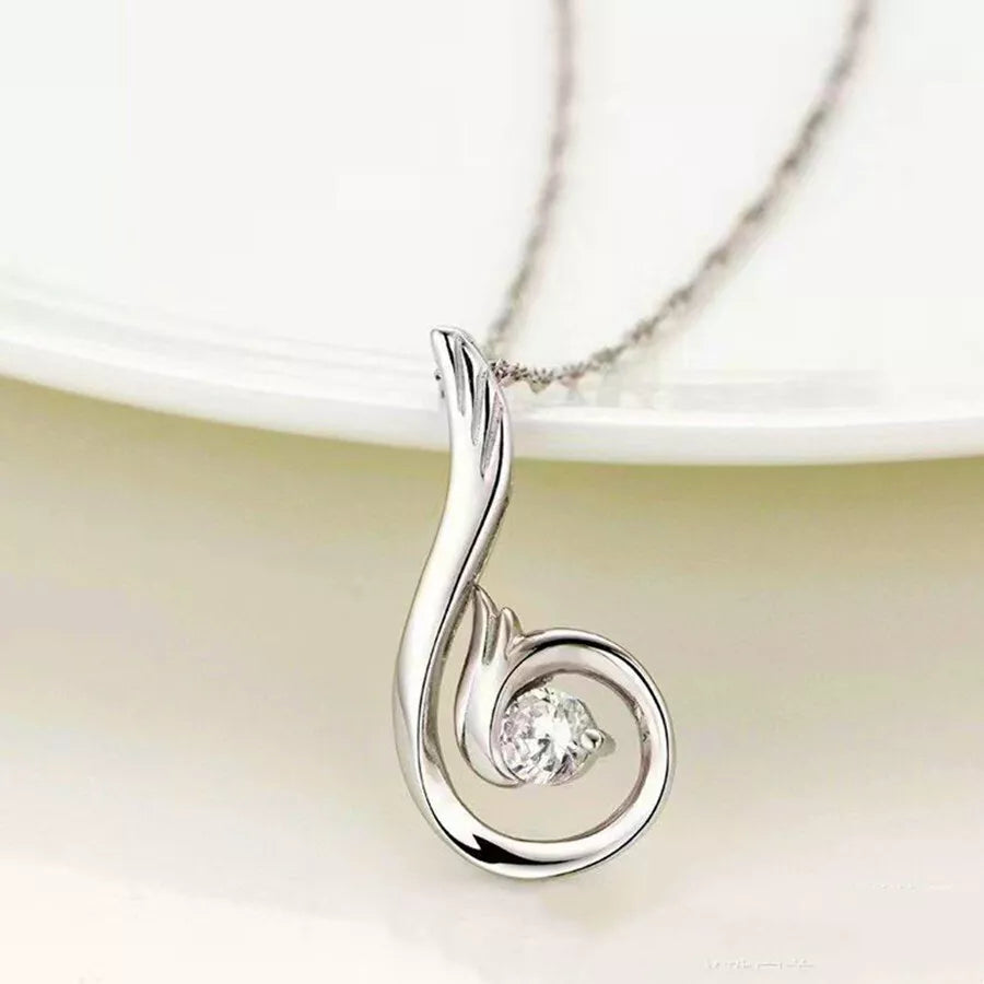 Crystal Phoenix Stone 925 Sterling Silver Necklace – Elegant Women’s Jewelry Gift UK