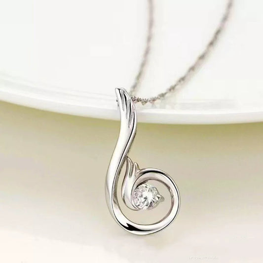 Crystal Phoenix Stone 925 Sterling Silver Necklace – Elegant Women’s Jewelry Gift UK