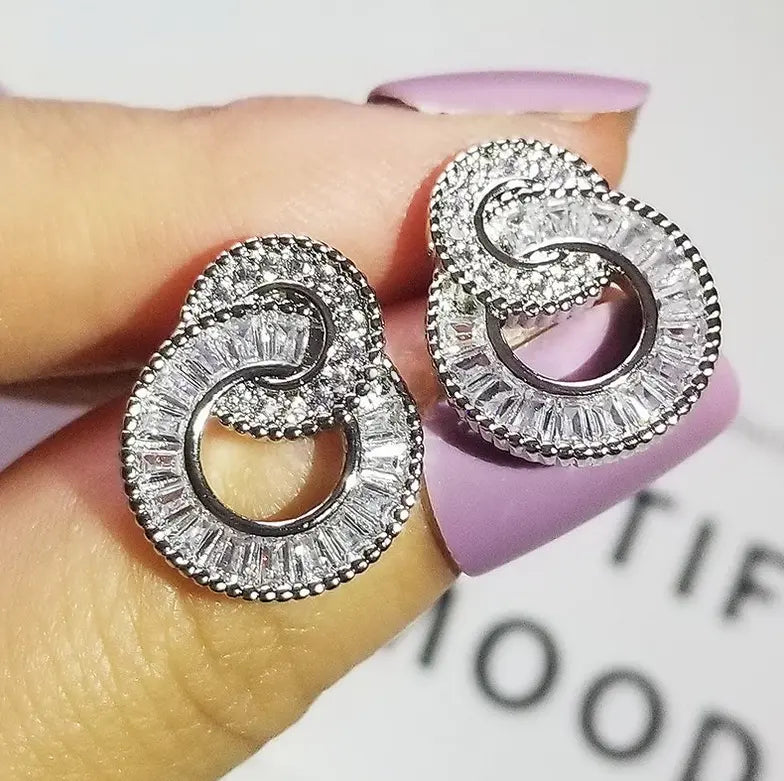 Crystal Round Circle Earrings
