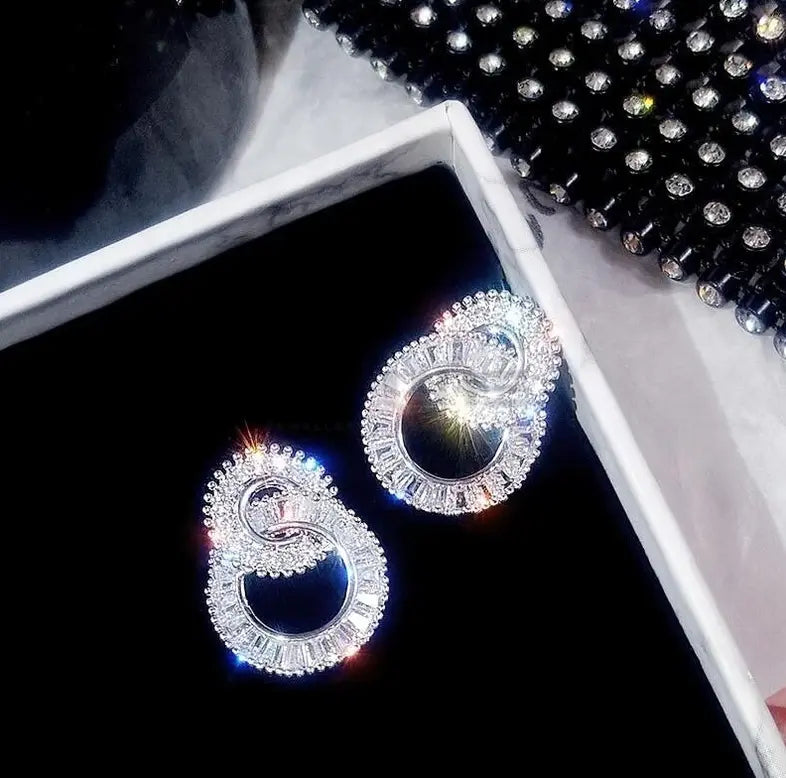 Crystal Round Circle Earrings