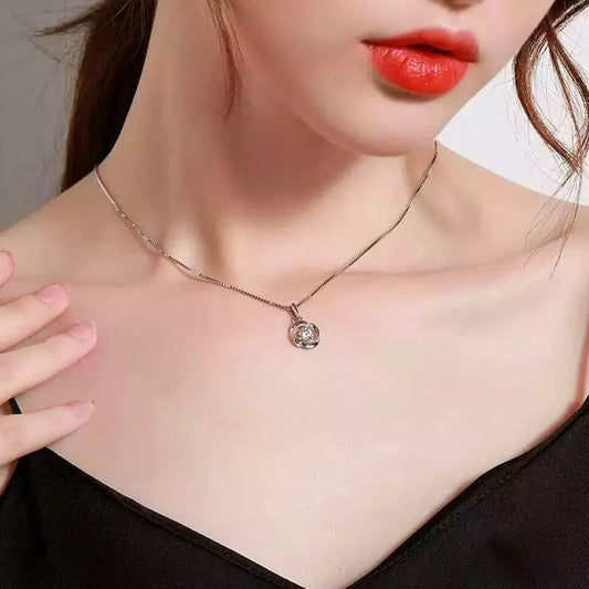 Crystal Swirls Pendant Necklace | 925 Sterling Silver Chain