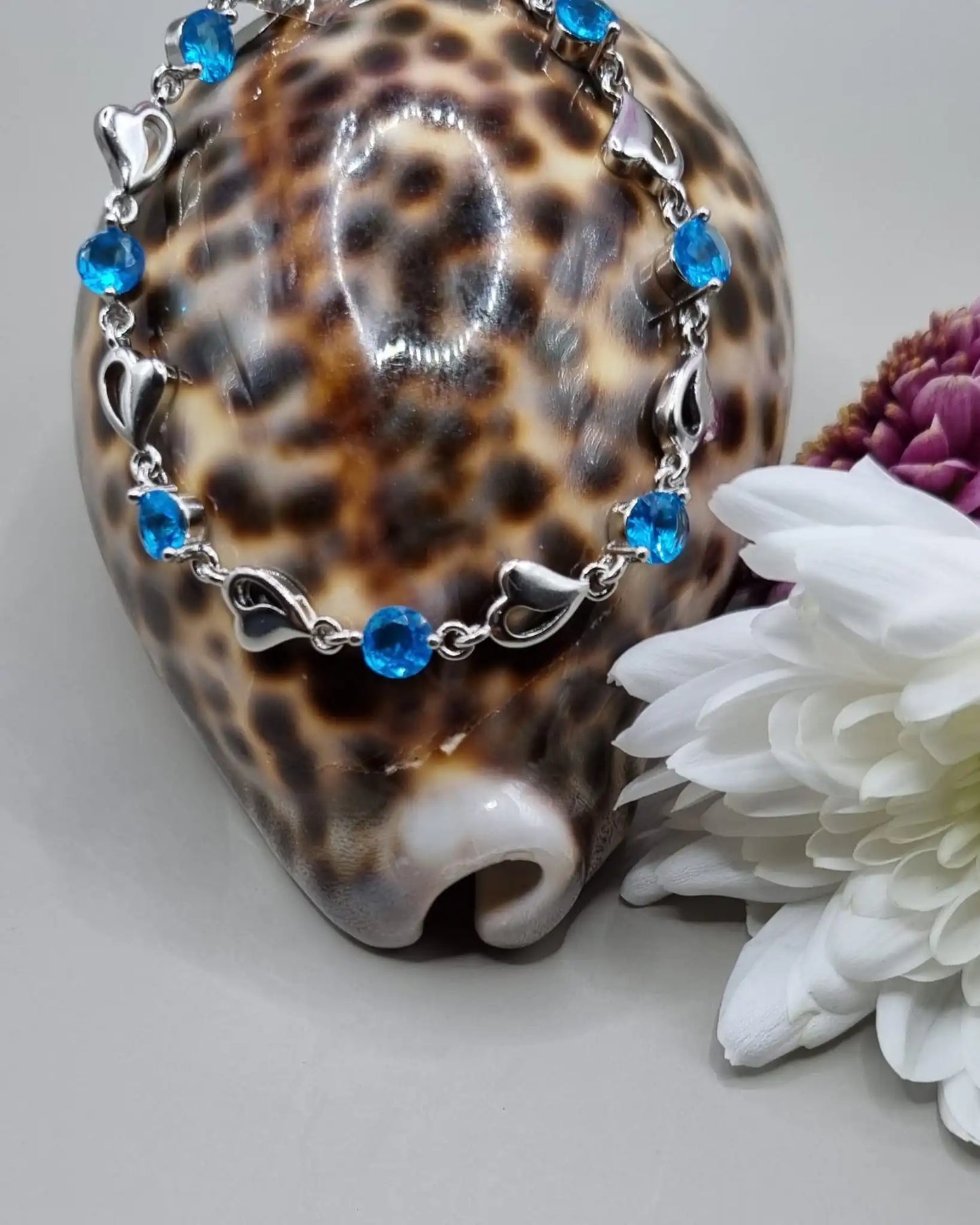 Crystal Heart Linked Charm Bracelet | Women Heart Shaped Crystal Bracelet