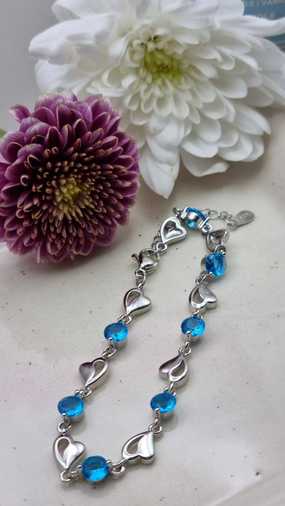 Crystal Heart Linked Charm Bracelet | Women Heart Shaped Crystal Bracelet