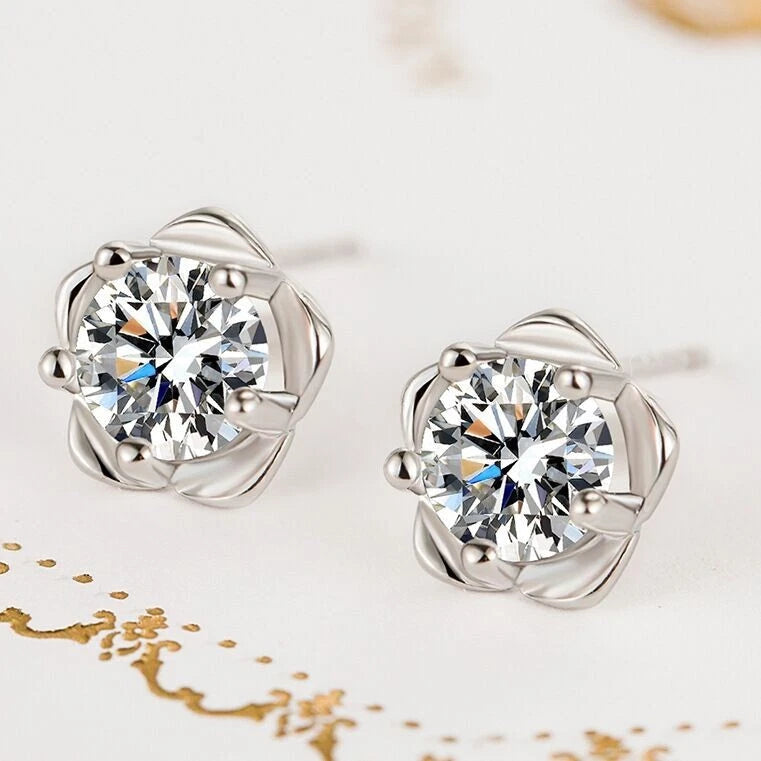 925 Sterling Silver Crystal Star Stud Earrings for Women & Girls – UK Jewellery Gift, Hallmarked