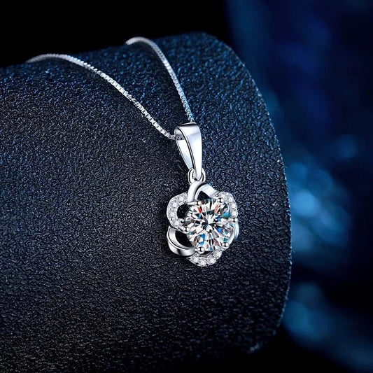 925 Sterling Silver Flower Pendant Necklace