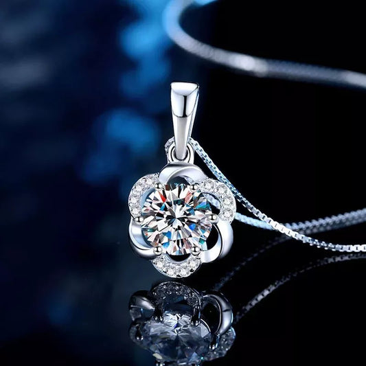 925 Sterling Silver Flower Pendant Necklace