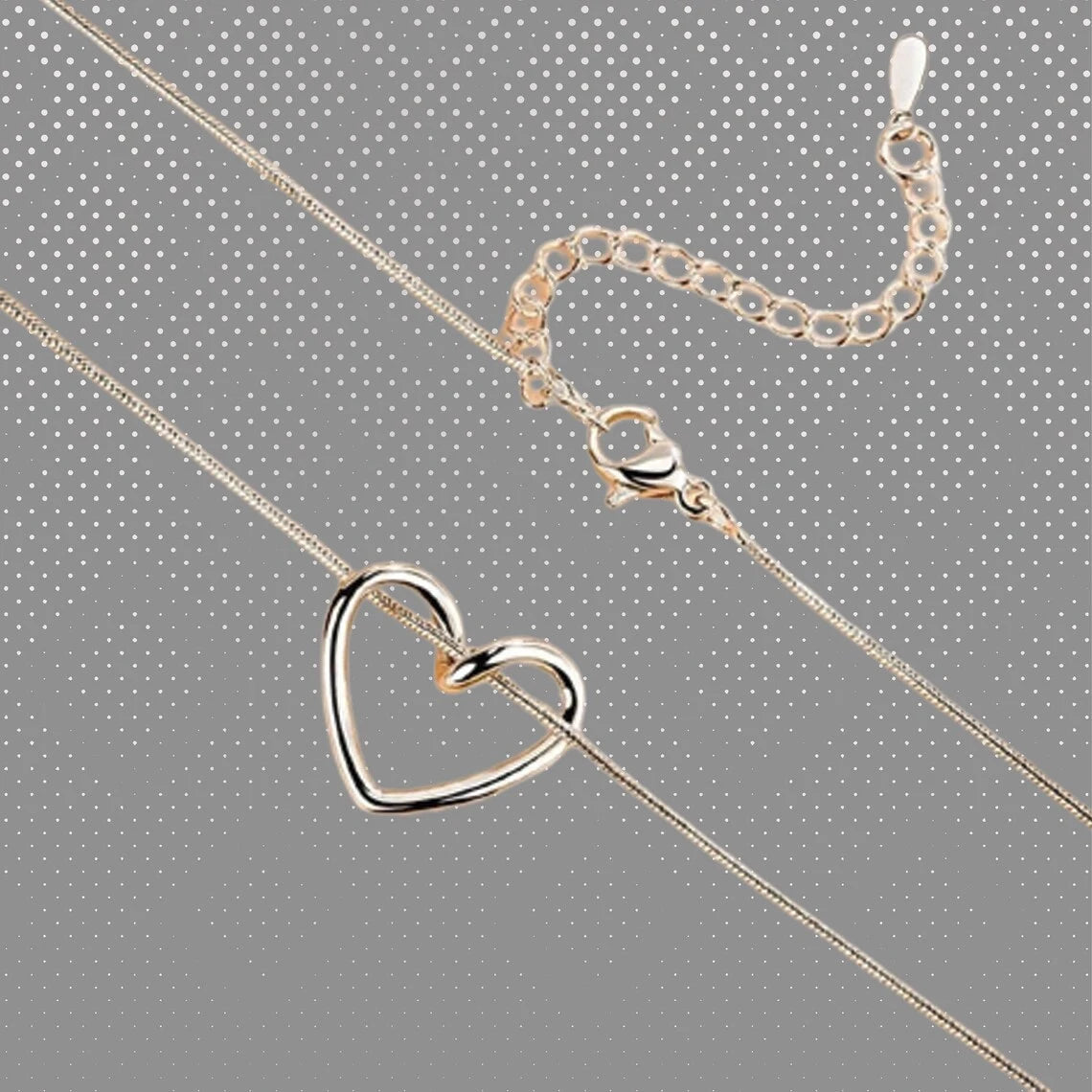 Cute Heart Outline Necklace | Sterling Silver Heart Necklace