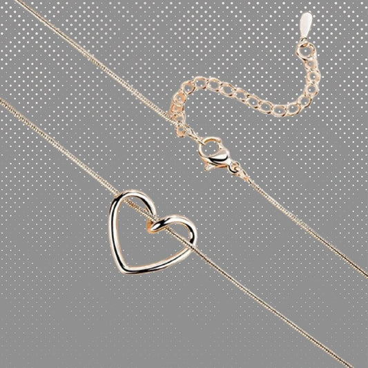 Cute Heart Outline Necklace | Sterling Silver Heart Necklace
