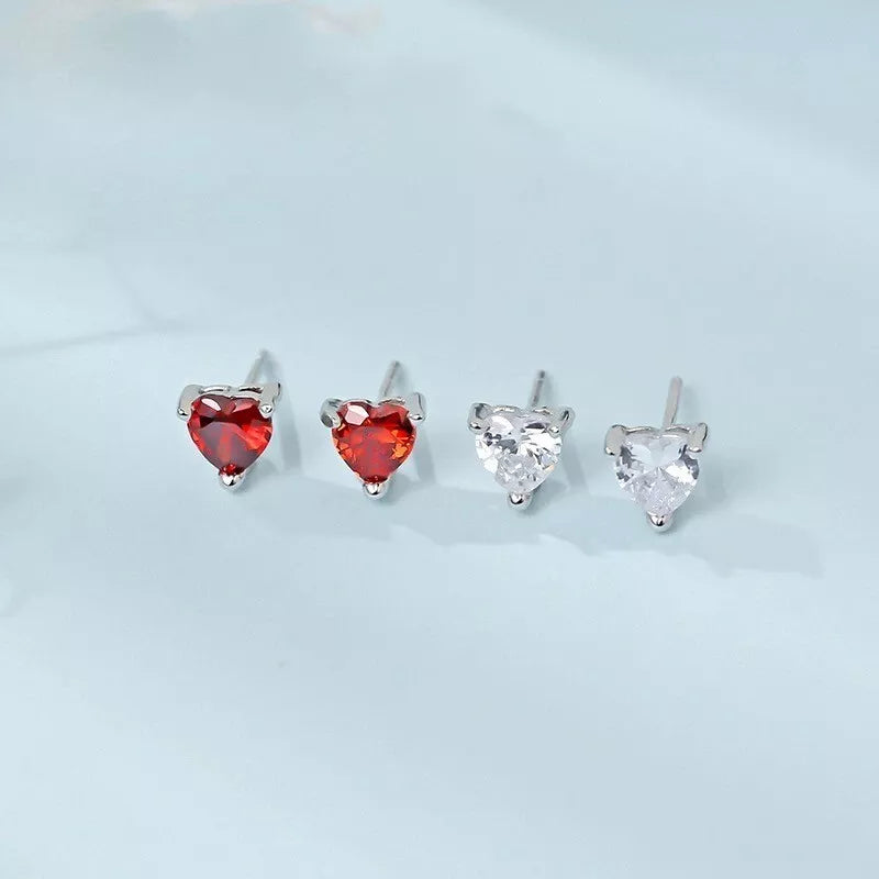 Heart Moonstone Stud Earrings