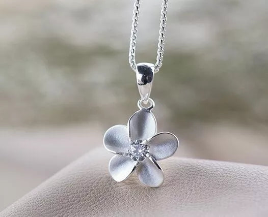Women’s Crystal Flower Pendant Necklace and Stud Earrings Set