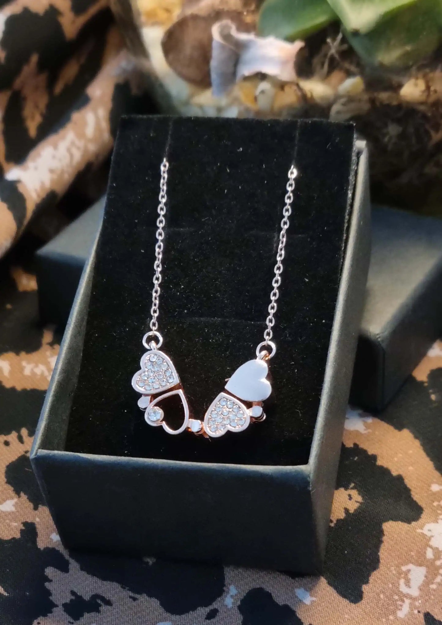 Heart Clover Necklace | 4 Leaf Clover Heart Necklace | Four Leaf Clover Necklace