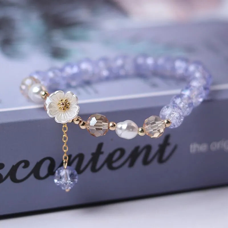 Friendship Daisy Beaded Charm Bracelet | Floral Charms Beaded Jewellery