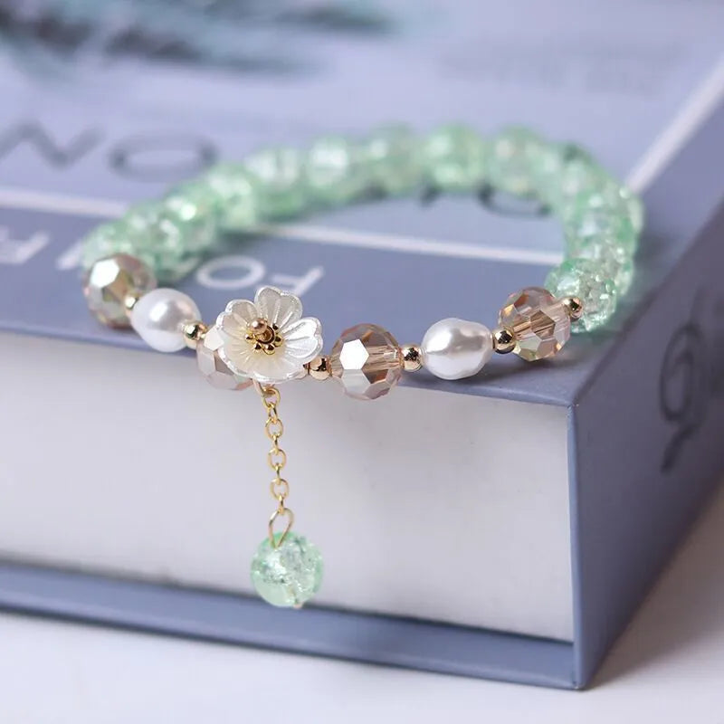 Friendship Daisy Beaded Charm Bracelet | Floral Charms Beaded Jewellery