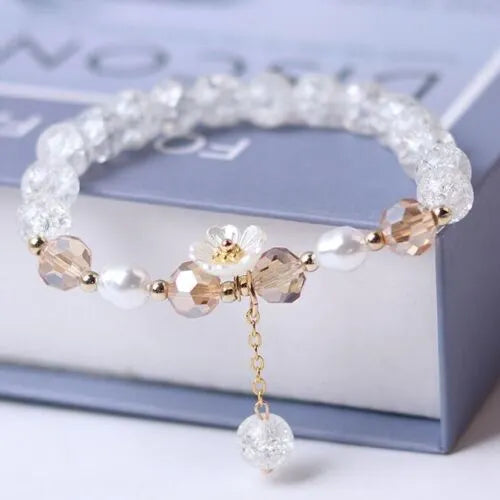 Friendship Daisy Beaded Charm Bracelet | Floral Charms Beaded Jewellery