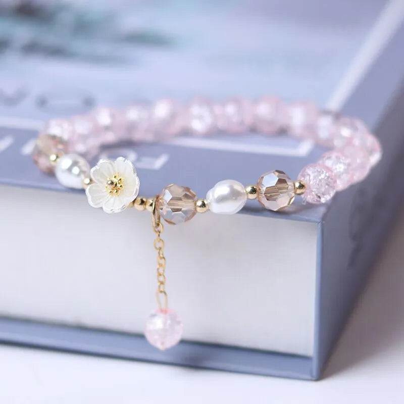 Friendship Daisy Beaded Charm Bracelet | Floral Charms Beaded Jewellery