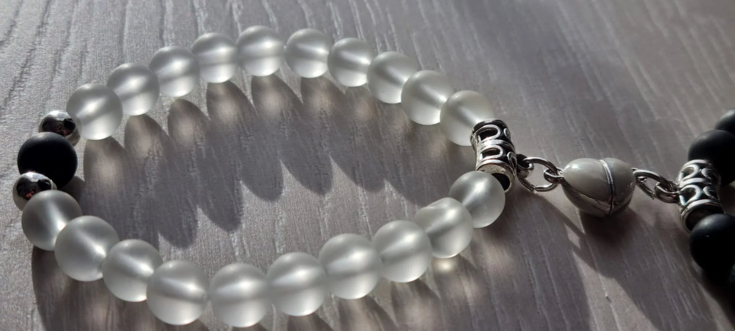 Glowing Heart Luminous Magnetic Long Distance Bracelet for Couples
